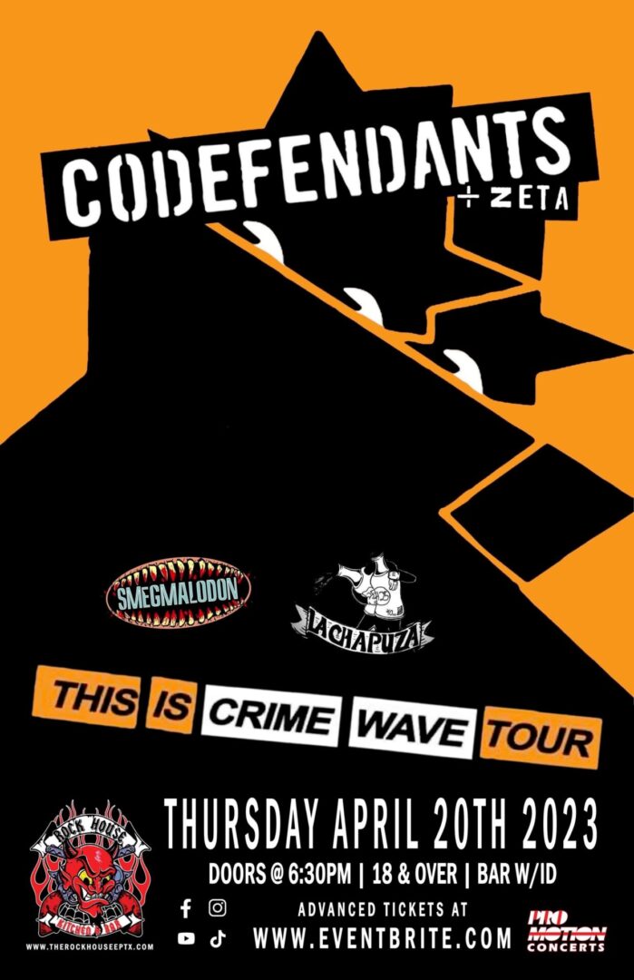 The codefendants event poster with a girl images