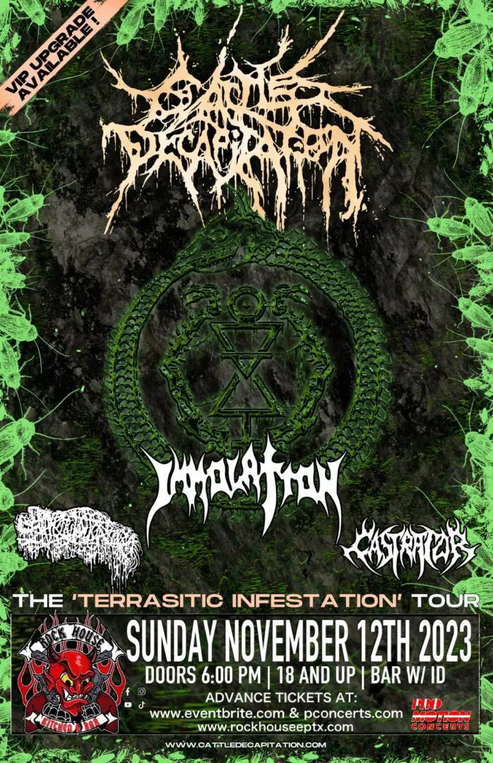 The terrasitic infest event poster with an image