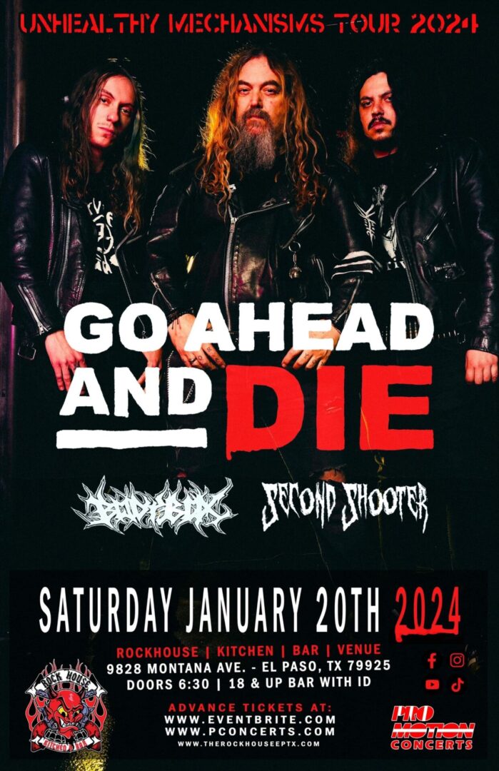 A poster of a performance on Saturday january 20th 2024