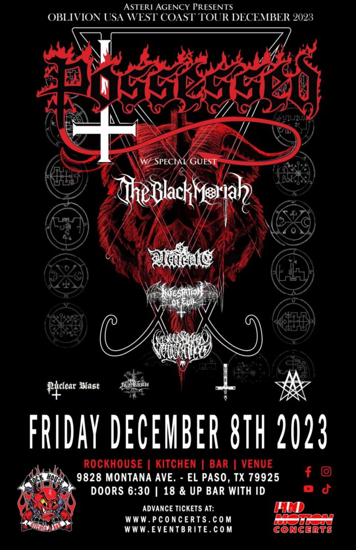A poster of a performance on friday december 8th 2023