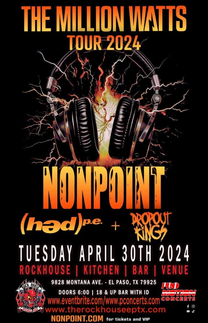 Nonpoint and Dropout Kings concert poster.