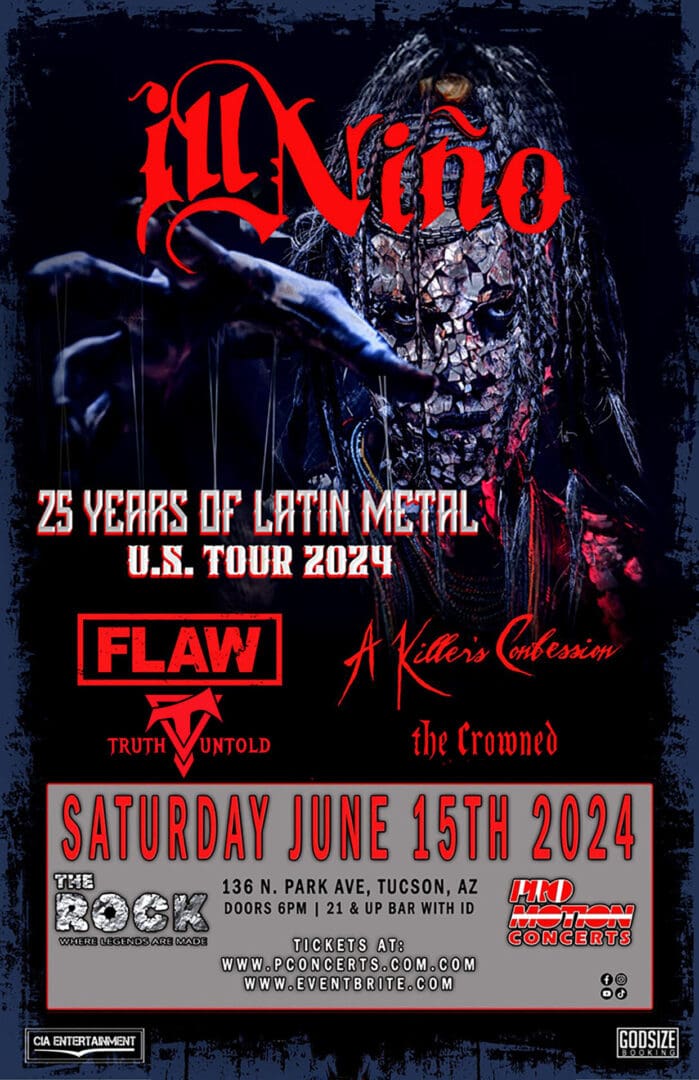 A poster for an Ill Niño concert.